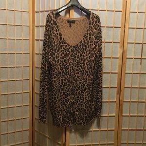 Cheetah Print Cardigan Sweater